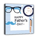 hipster happy Fathers Day  Mini Canvas 8  x 8  (Stretched)