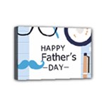 hipster happy Fathers Day  Mini Canvas 6  x 4  (Stretched)