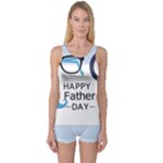 hipster happy Fathers Day  One Piece Boyleg Swimsuit