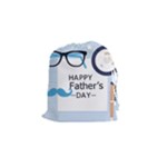 hipster happy Fathers Day  Drawstring Pouch (Small)