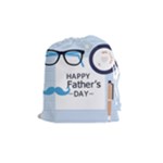 hipster happy Fathers Day  Drawstring Pouch (Medium)