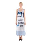 hipster happy Fathers Day  Sleeveless Maxi Dress