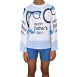 hipster happy Fathers Day  Kids  Long Sleeve Swimwear