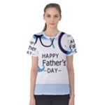 hipster happy Fathers Day  Women s Cotton Tee