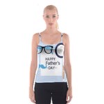 hipster happy Fathers Day  Spaghetti Strap Top