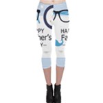 hipster happy Fathers Day  Capri Leggings 