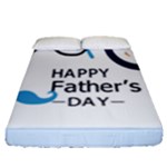 hipster happy Fathers Day  Fitted Sheet (Queen Size)