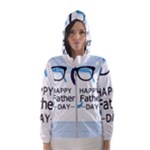 hipster happy Fathers Day  Hooded Windbreaker (Women)