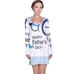 hipster happy Fathers Day  Long Sleeve Nightdress