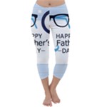 hipster happy Fathers Day  Capri Winter Leggings 