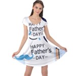 hipster happy Fathers Day  Cap Sleeve Dress