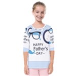 hipster happy Fathers Day  Kids  Quarter Sleeve Raglan Tee