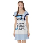 hipster happy Fathers Day  Short Sleeve Skater Dress