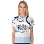 hipster happy Fathers Day  V-Neck Sport Mesh Tee