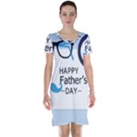 hipster happy Fathers Day  Short Sleeve Nightdress