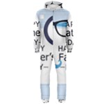 hipster happy Fathers Day  Hooded Jumpsuit (Men)