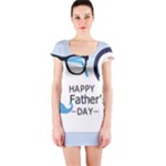 hipster happy Fathers Day  Short Sleeve Bodycon Dress