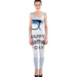 hipster happy Fathers Day  One Piece Catsuit