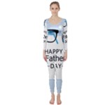 hipster happy Fathers Day  Long Sleeve Catsuit