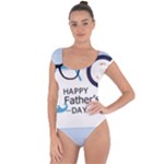 hipster happy Fathers Day  Short Sleeve Leotard 