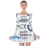 hipster happy Fathers Day  Long Sleeve Skater Dress