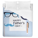 hipster happy Fathers Day  Duvet Cover (Queen Size)