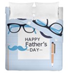 hipster happy Fathers Day  Duvet Cover Double Side (Queen Size)