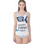 hipster happy Fathers Day  One Piece Swimsuit