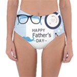 hipster happy Fathers Day  Reversible High-Waist Bikini Bottoms