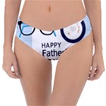 hipster happy Fathers Day  Reversible Classic Bikini Bottoms