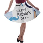 hipster happy Fathers Day  A-line Skater Skirt