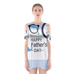 hipster happy Fathers Day  Shoulder Cutout One Piece