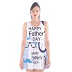 hipster happy Fathers Day  Scoop Neck Skater Dress