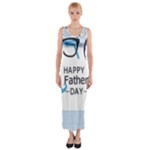 hipster happy Fathers Day  Fitted Maxi Dress