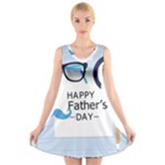 hipster happy Fathers Day  V-Neck Sleeveless Dress