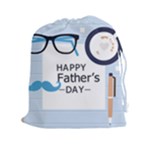 hipster happy Fathers Day  Drawstring Pouch (XXL)