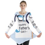 hipster happy Fathers Day  Long Sleeve Tunic 