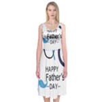 hipster happy Fathers Day  Midi Sleeveless Dress