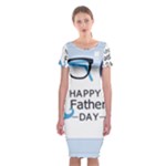 hipster happy Fathers Day  Classic Short Sleeve Midi Dress