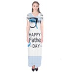 hipster happy Fathers Day  Short Sleeve Maxi Dress