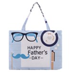 hipster happy Fathers Day  Zipper Medium Tote Bag