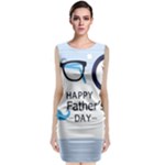 hipster happy Fathers Day  Sleeveless Velvet Midi Dress