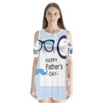 hipster happy Fathers Day  Shoulder Cutout Velvet One Piece