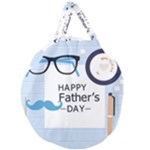 hipster happy Fathers Day  Giant Round Zipper Tote