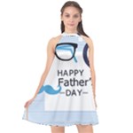 hipster happy Fathers Day  Halter Neckline Chiffon Dress 