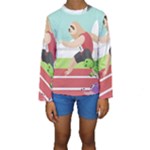 Sloth Race Kids  Long Sleeve Swimwear