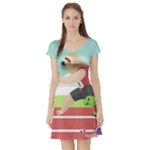 Sloth Race Short Sleeve Skater Dress