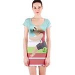 Sloth Race Short Sleeve Bodycon Dress