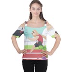 Sloth Race Cutout Shoulder Tee