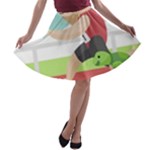 Sloth Race A-line Skater Skirt